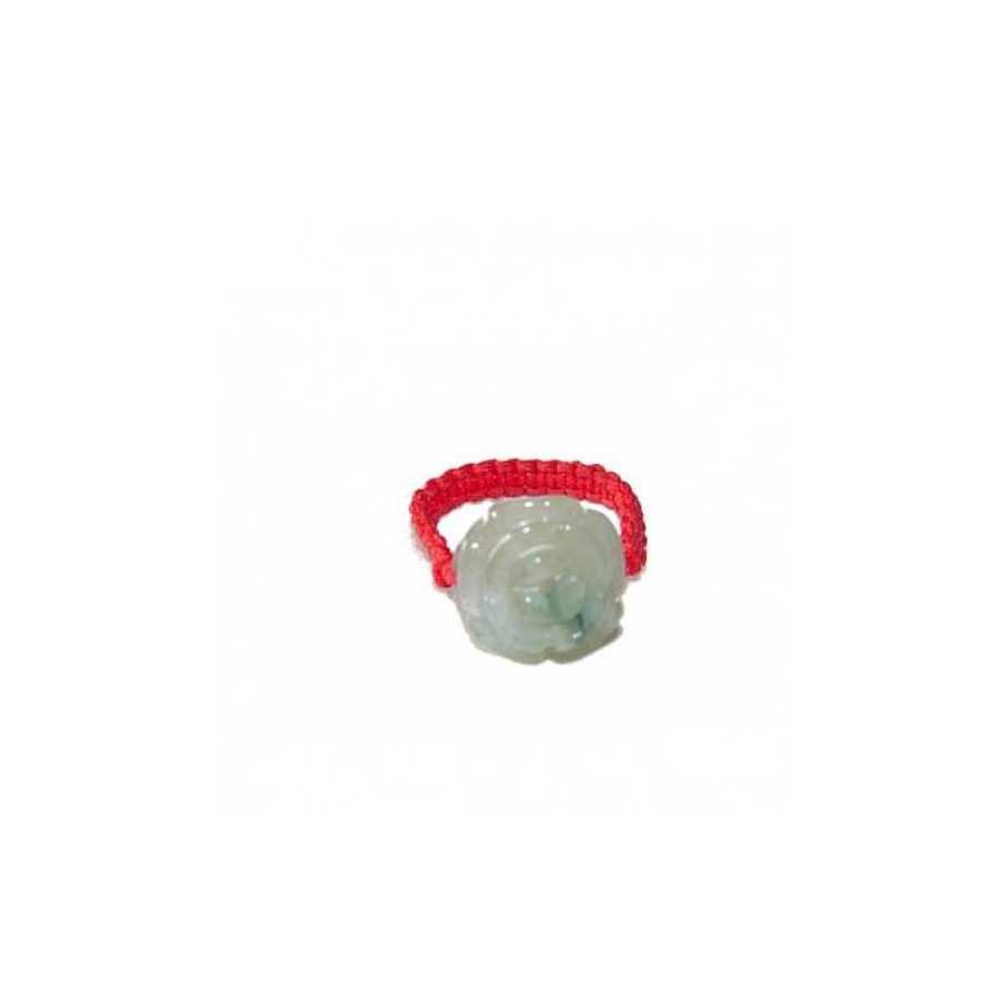 Reve de Jade | Bague Fleur De Rose En Jade - Rouge