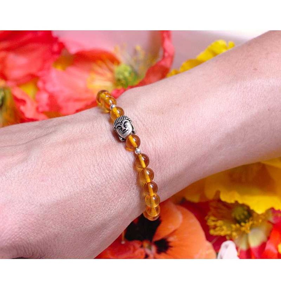 Reve de Jade | Bracelet Bouddha - Ambre Et Argent 925