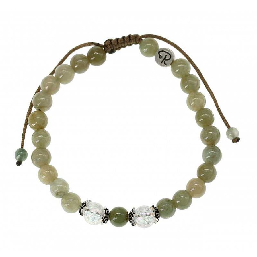 Reve de Jade | Bracelet "Myrona" - Jade Vert, Quartz Aura Et Argent 925