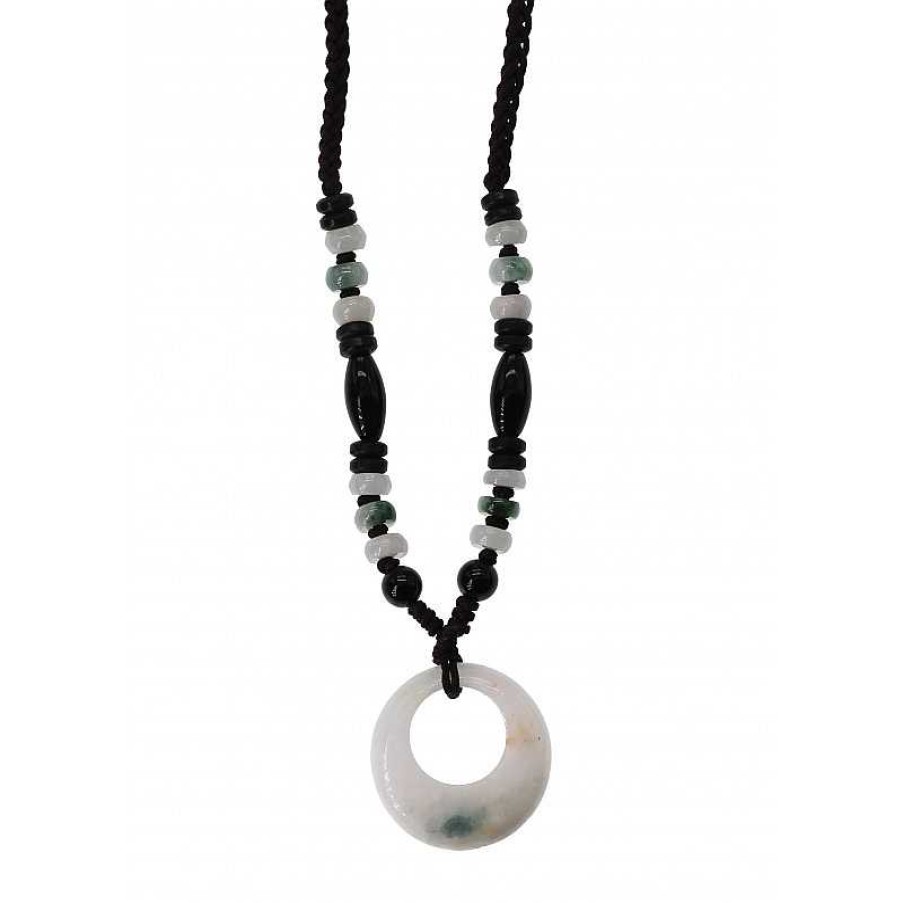 Reve de Jade | Collier Moon - Jade Blanc Et Onyx