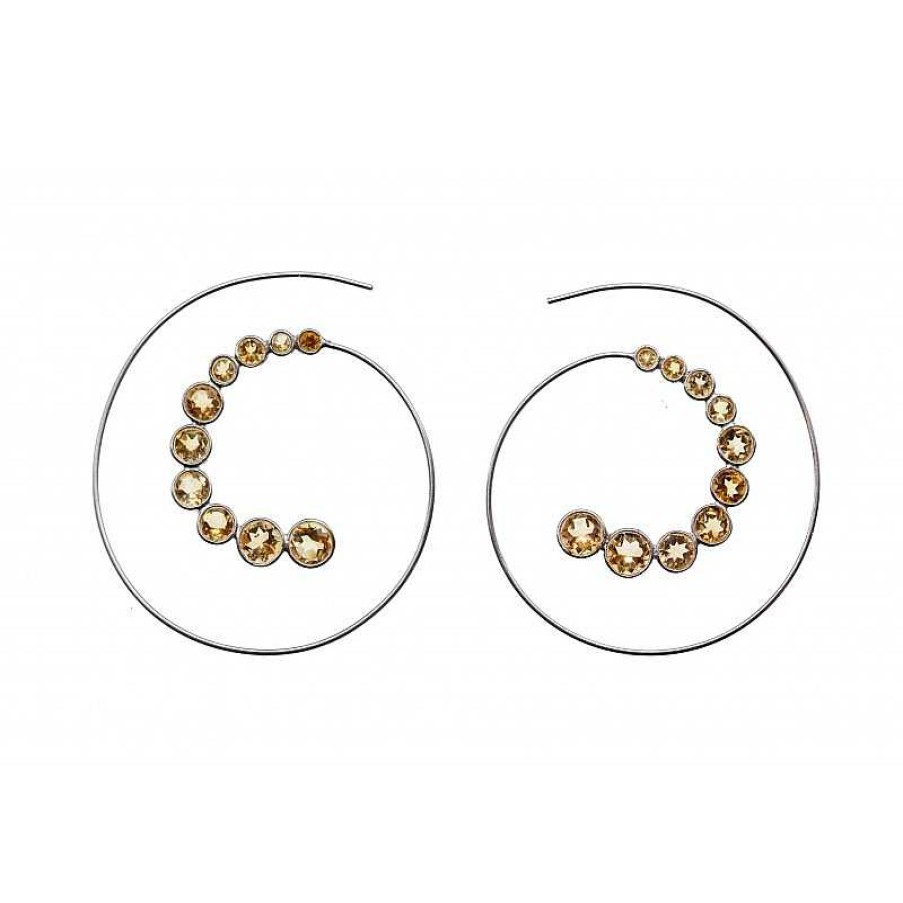 Reve de Jade | Boucles D'Oreille Spirale En Argent 925