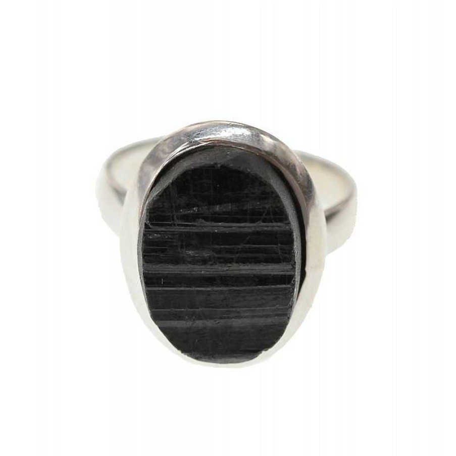 Reve de Jade | Bague En Tourmaline Noire Brute Et Argent 925