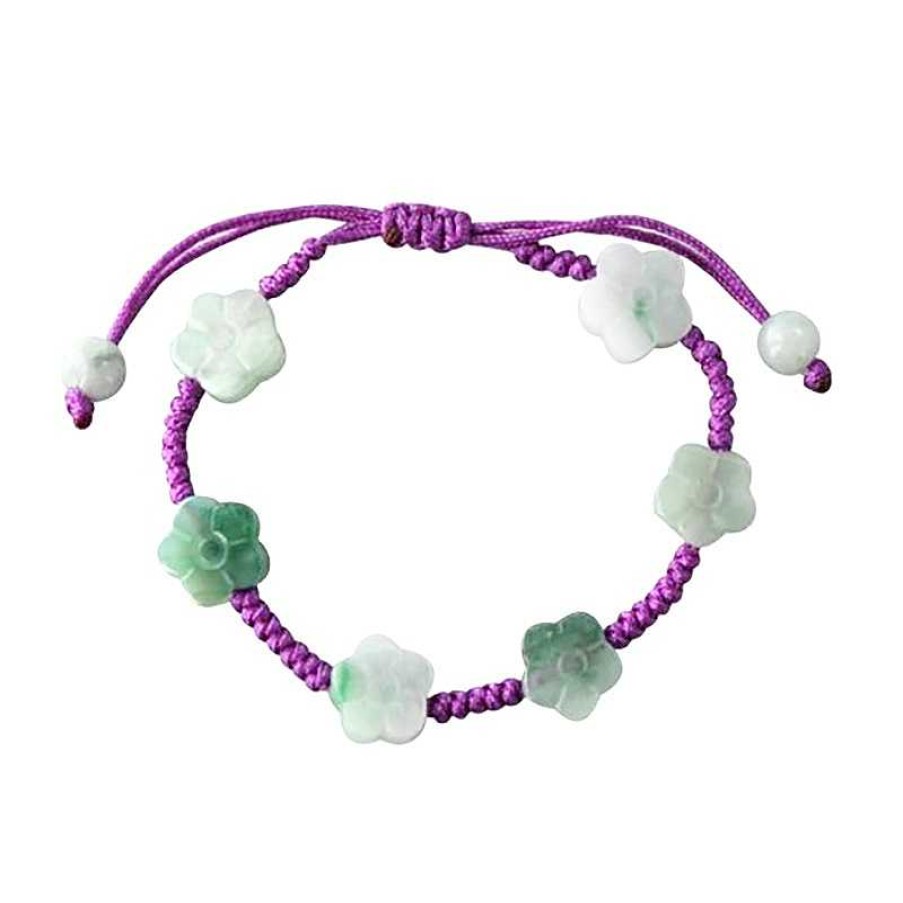 Reve de Jade | Bracelet Marguerite En Jade Vert Enfant