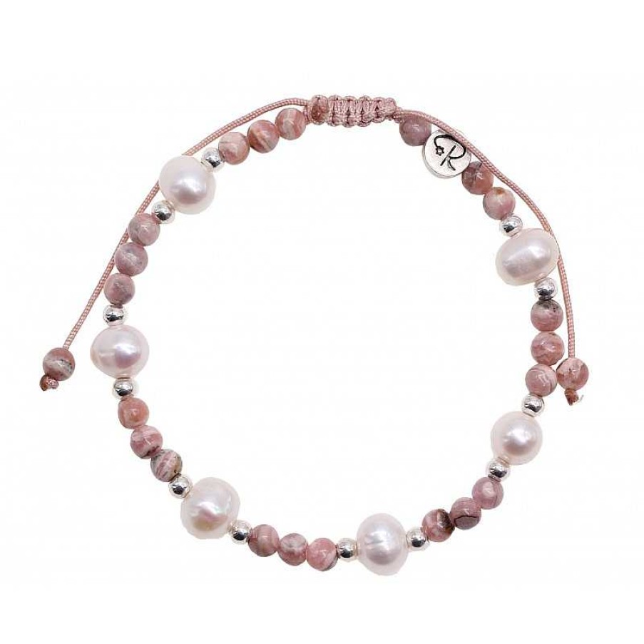 Reve de Jade | Bracelet Perla En Rhodochrosite Et Perles De Culture