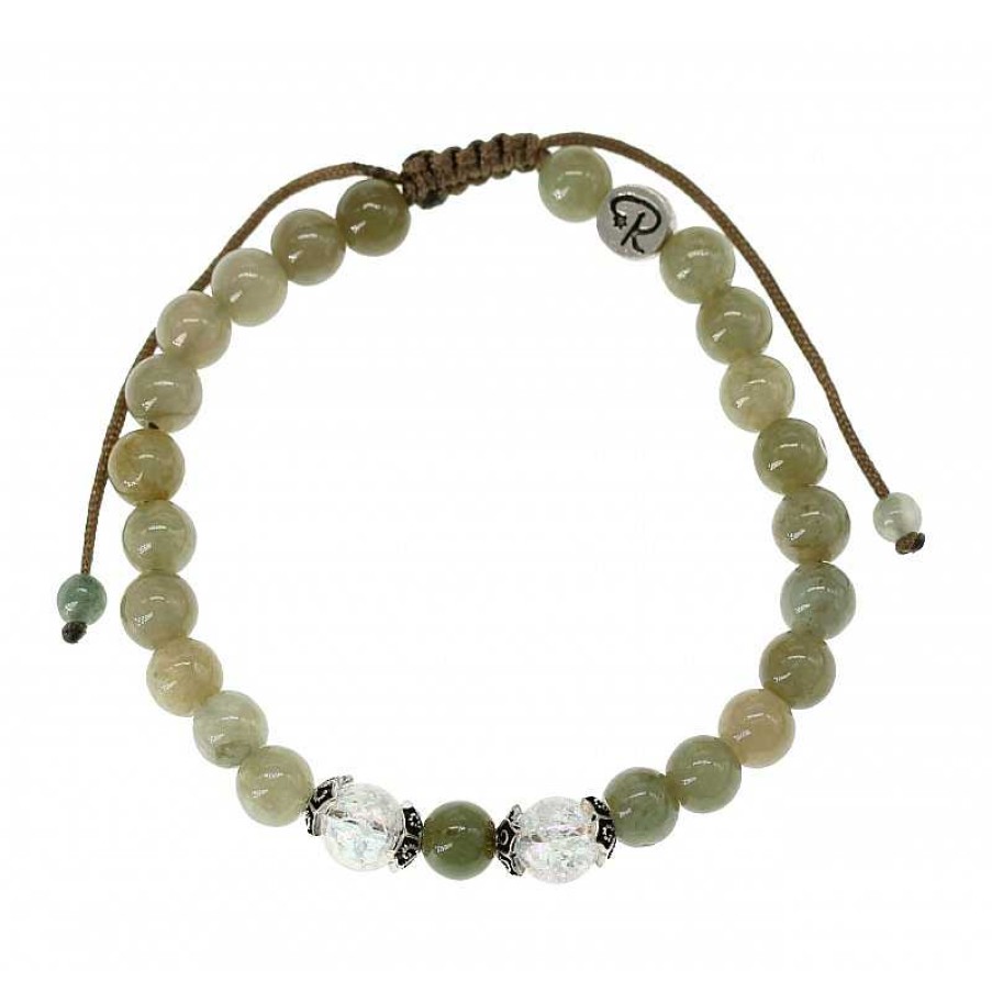 Reve de Jade | Bracelet "Myrona" - Jaspe Moka Te, Quartz Aura Et Argent 925