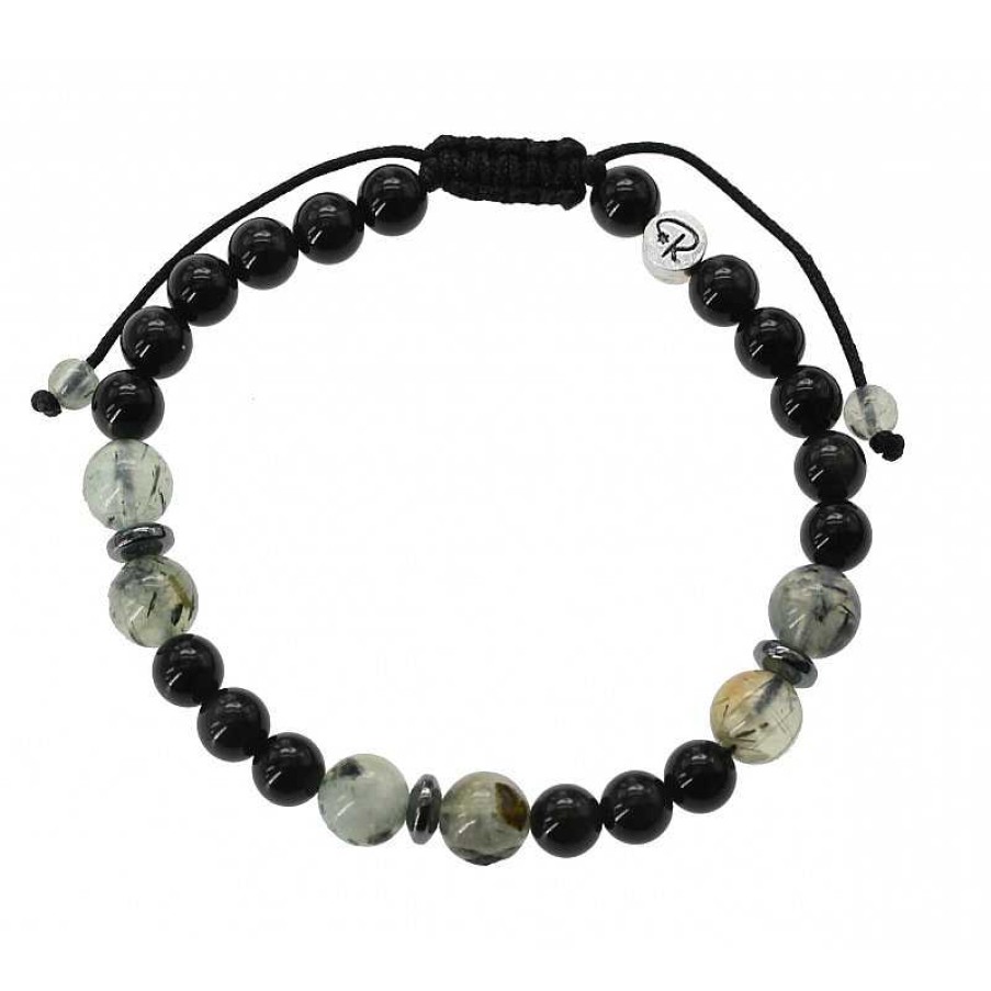 Reve de Jade | Bracelet Obsidienne Oeil C Leste Et Pr Hnite Homme