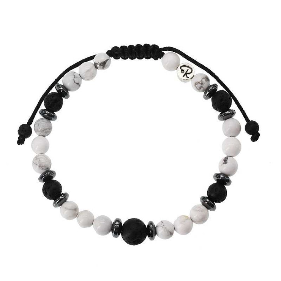 Reve de Jade | Bracelet Kilimandjaro - Howlite, Pierre De Lave Et H Matite