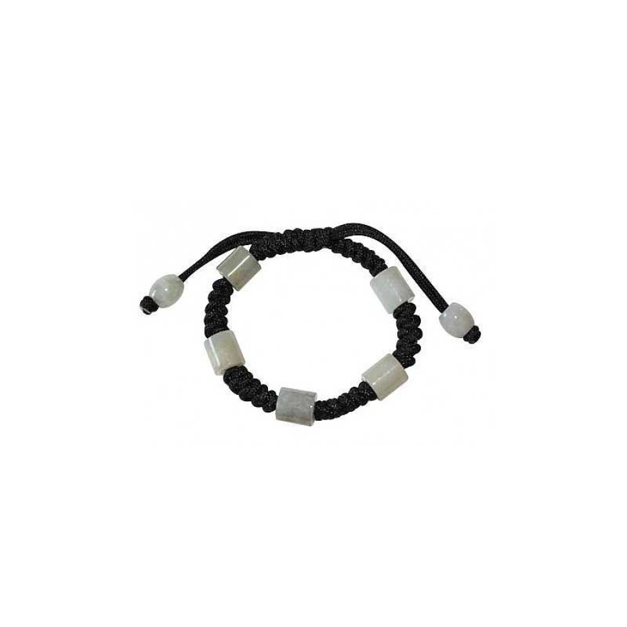 Reve de Jade | Bracelet Santana En Jade Blanc - Noir