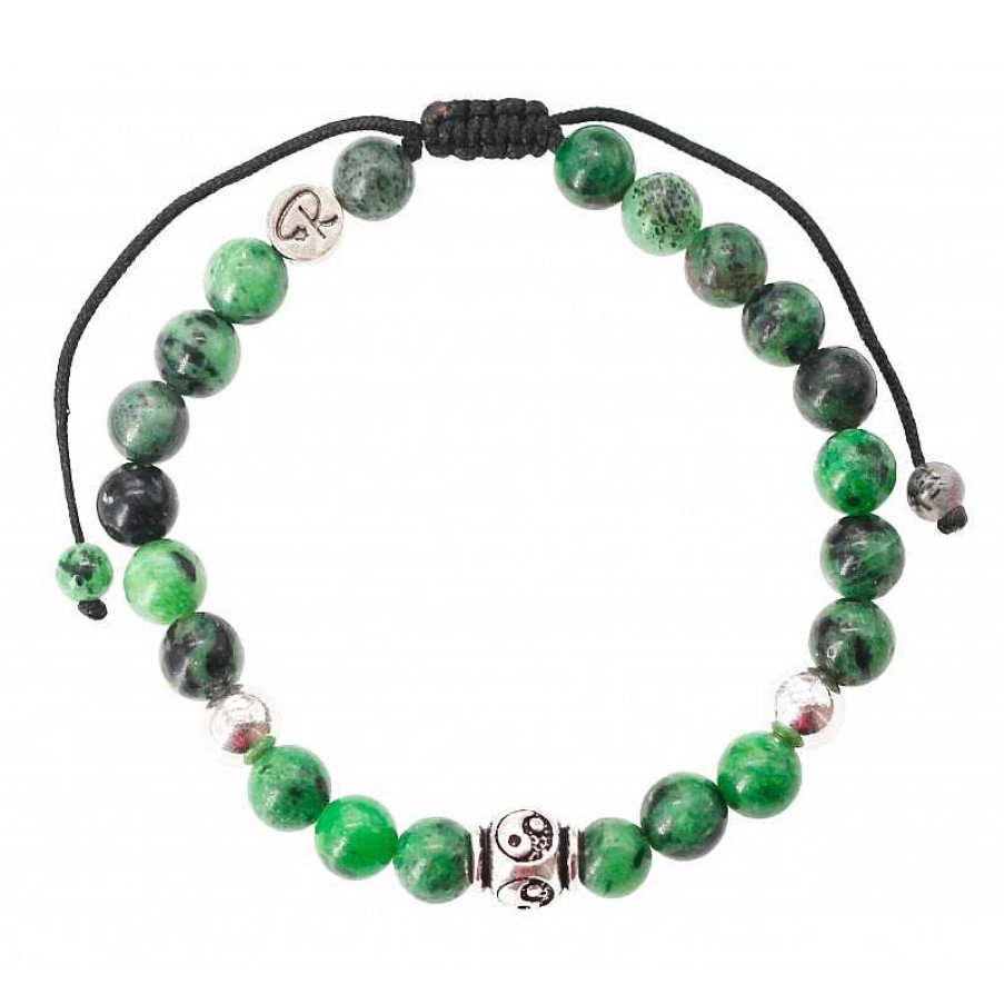 Reve de Jade | Bracelet Yin & Yang - Jaspe Paysage Et A925