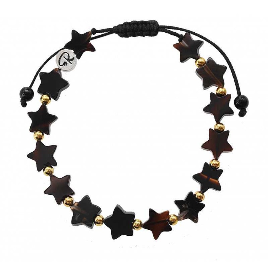 Reve de Jade | Bracelet Estrella En Agate Et Plaqu Or