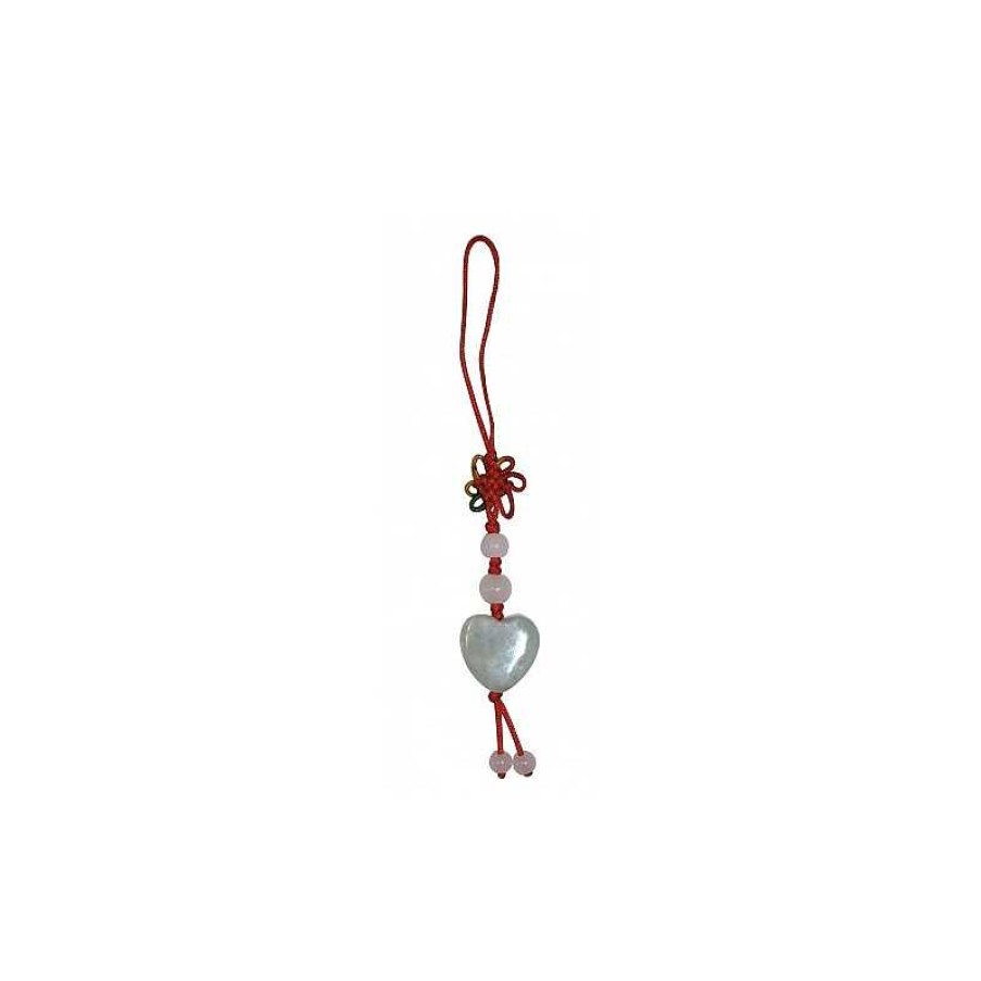 Reve de Jade | Porte Clefs Fil Petit Coeur En Jade