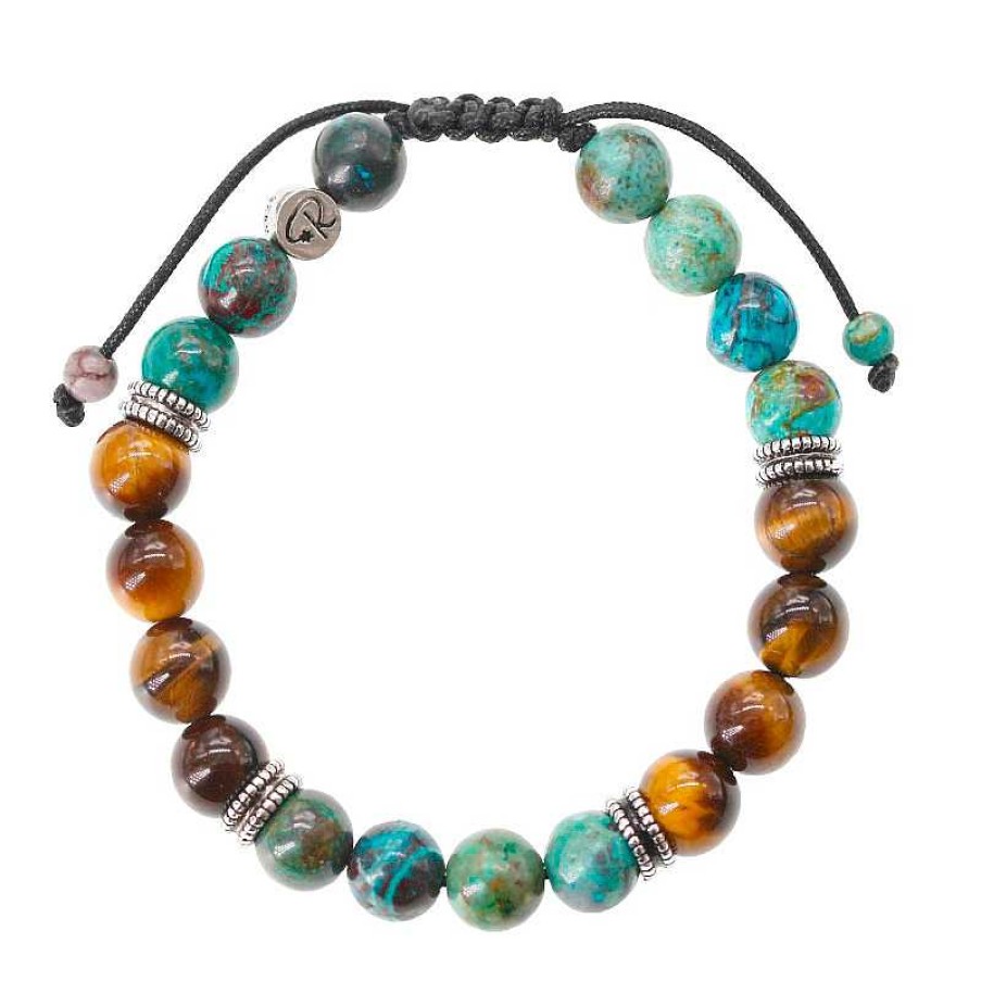 Reve de Jade | Bracelet Jupiter - Chrysocolle Et Oeil De Tigre