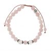 Reve de Jade | Bracelet "Myrona" - Pierre De Lune Rose, Quartz Aura Et Argent 925