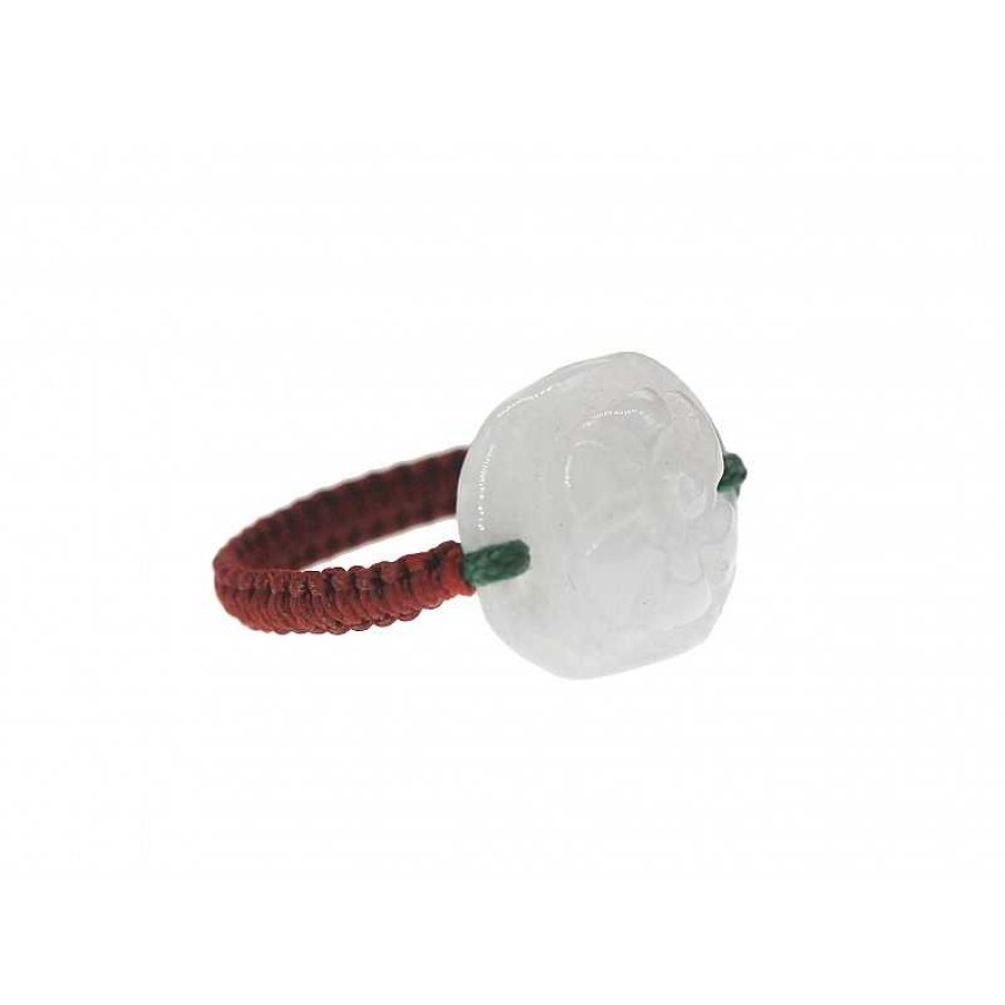 Reve de Jade | Bague Fleur Plate - Marron