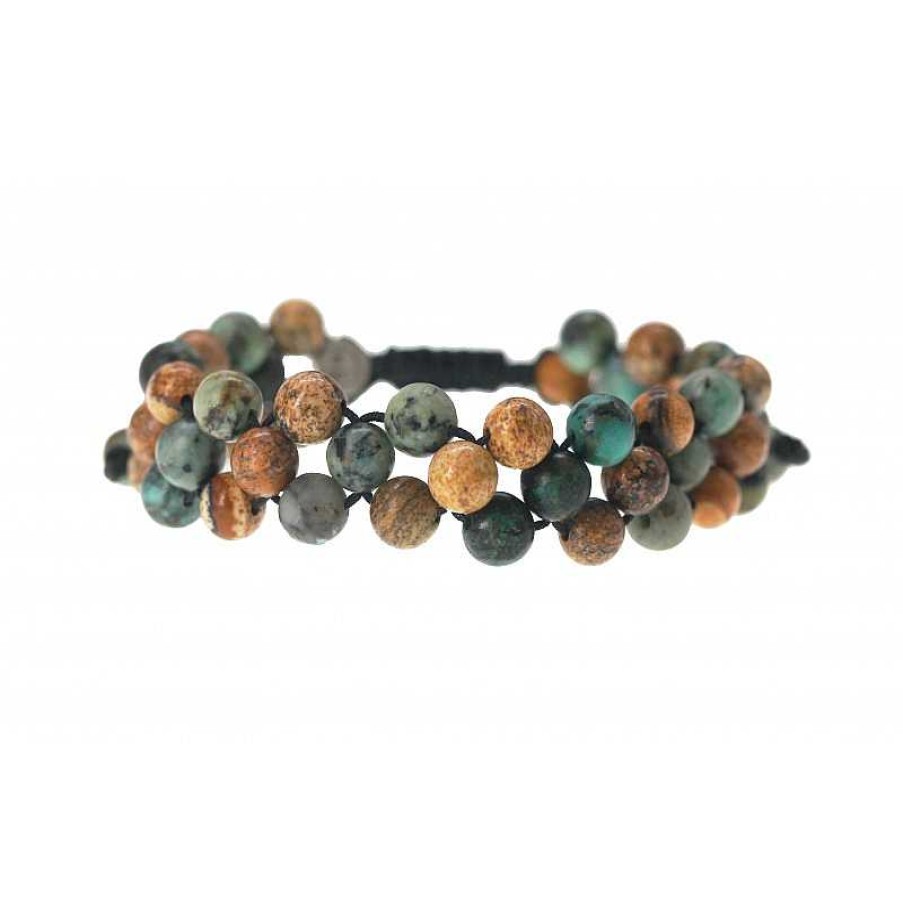 Reve de Jade | Bracelet Neverland Turquoise Et Jaspe Paysage