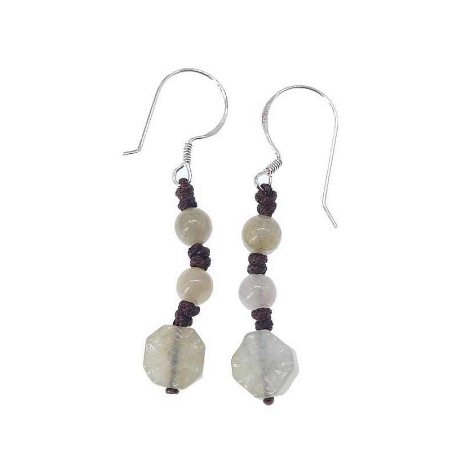 Reve de Jade | Boucles D'Oreilles Petite Fleur En Jade