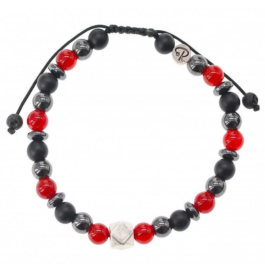 Reve de Jade | Bracelet Baby Presley - Cornaline, Agate Noire Et Argent 925