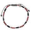 Reve de Jade | Bracelet Bicolore - Rhodonite, H Matite Et Argent 925