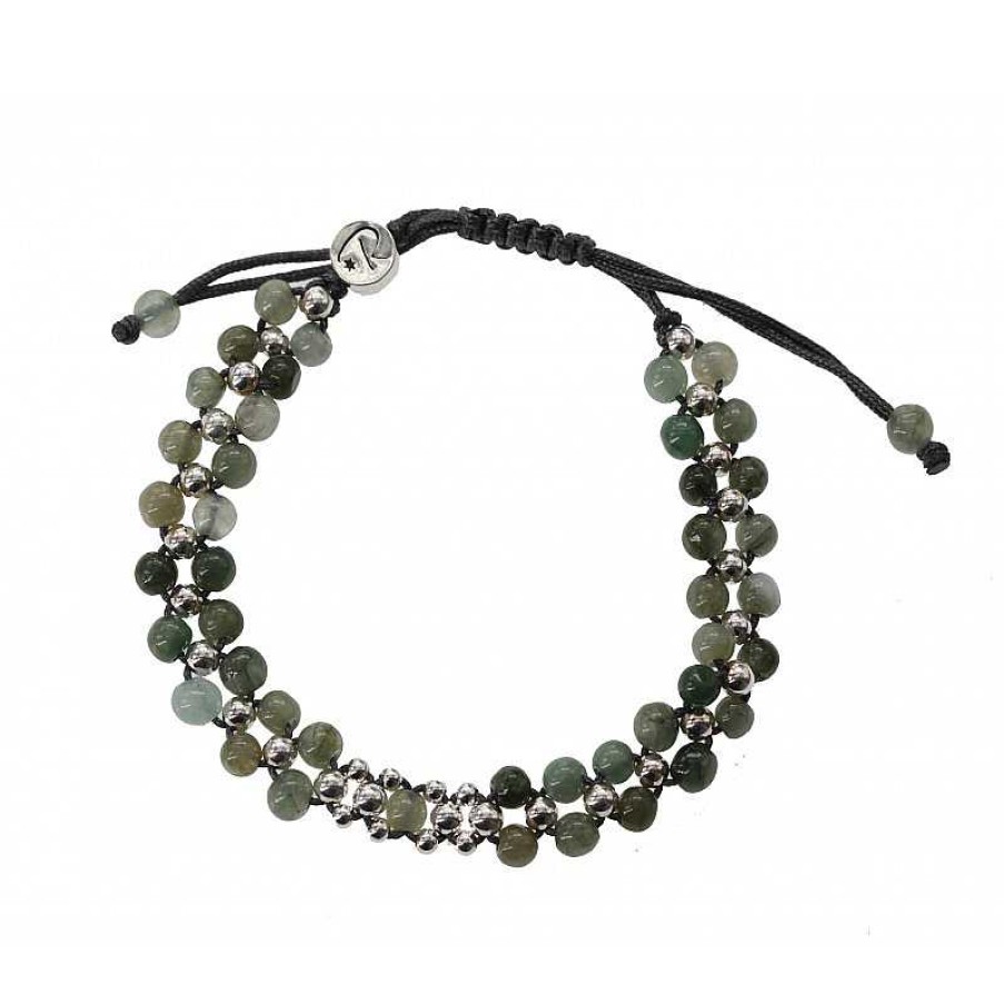 Reve de Jade | Bracelet Quilibre En Jade Vert Et Argent 925