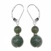 Reve de Jade | Boucles D'Oreilles El Gance En Jade Vert Et Argent