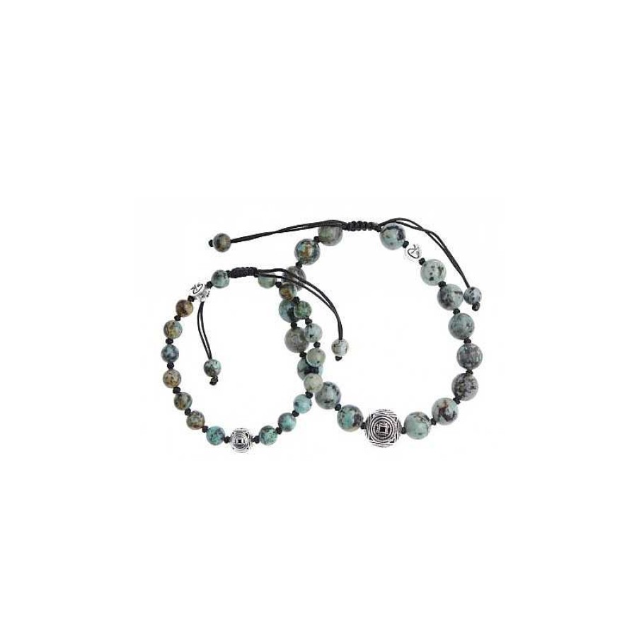 Reve de Jade | Bracelets De Couple Turquoise Africaine Et Argent